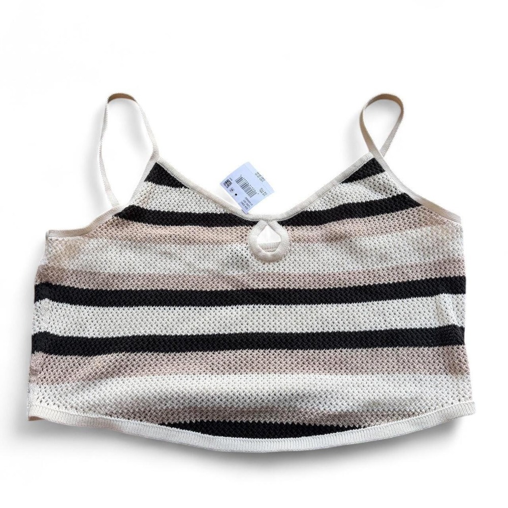 American Eagle Crochet Knit Crop Top With Keyhole & Adjustable Straps Size XXL